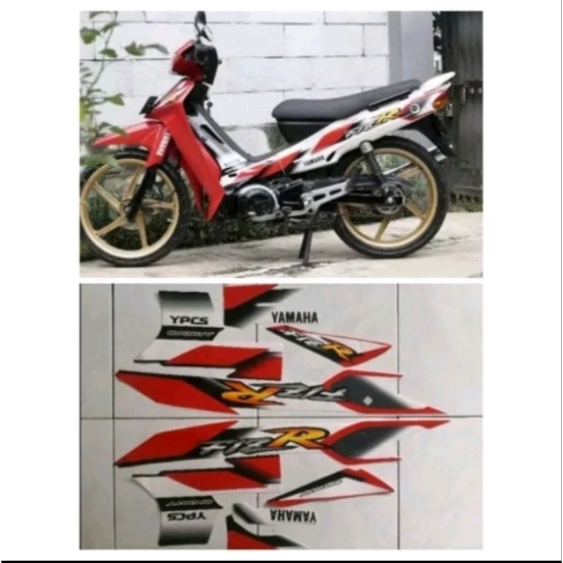 Striping stiker Yamaha Fiz R 2001 2002 merah putih