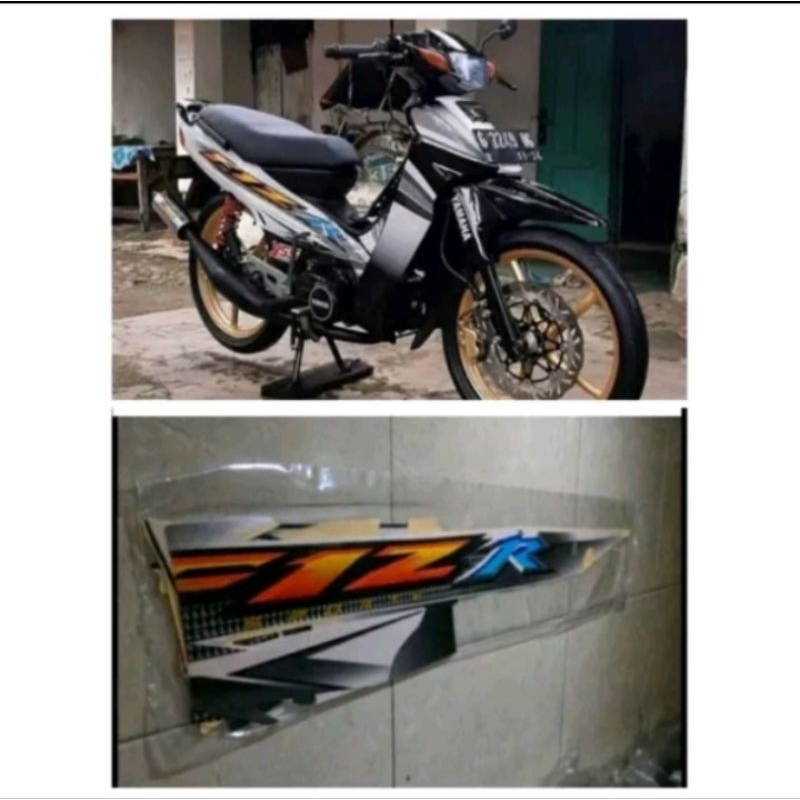 Striping stiker Yamaha Fiz R 2004 hitam putih
