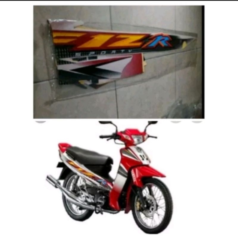 Striping stiker Yamaha Fiz R 2004 merah putih