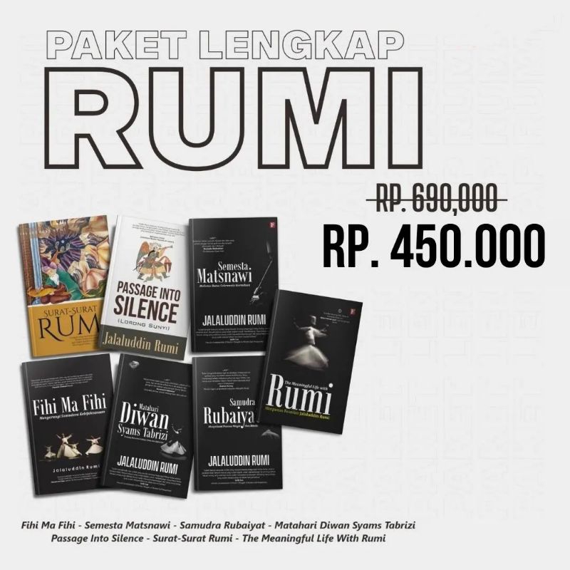 paket rumi Paket lengkap rumi koleksi lengkap rumi paket jalaluddin rumi Matsnawi fihi ma fihi