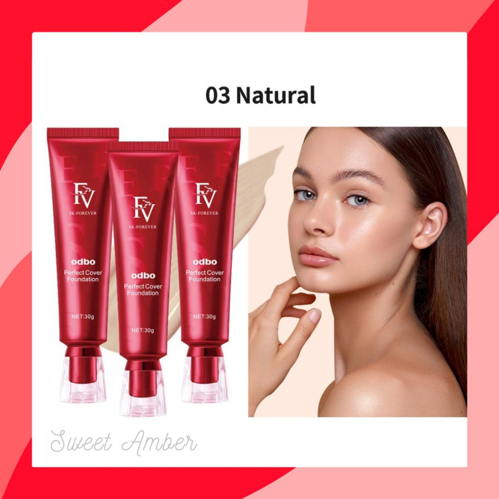 OdbO FV Authentic BPOM Perfect Cover Foundation 30g no 03 Natural