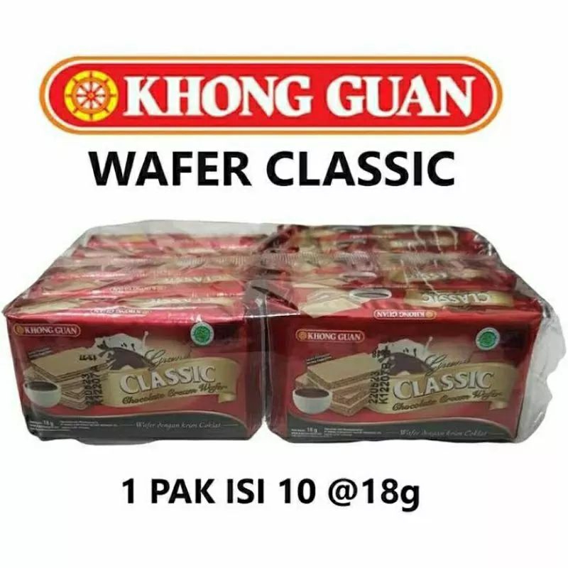 

Khong Guan Classic Chocolate Cream Wafer Isi 10