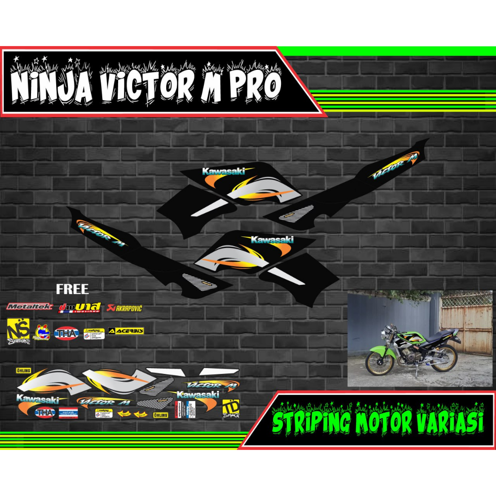 striping stiker motor ninja victor m pro