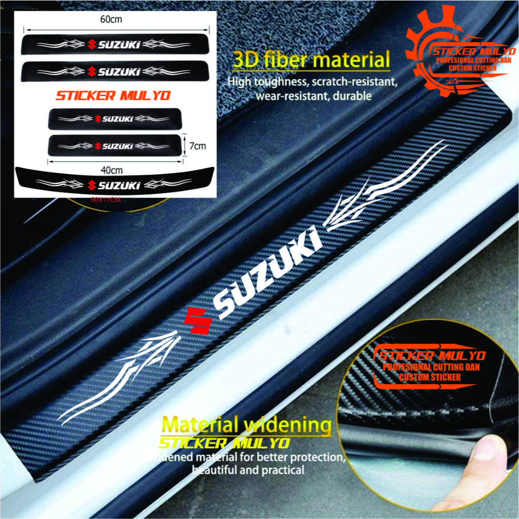 stiker sticker mobil pelindung pijakan mobil carbon 3d mobil suzuki cutting sticker