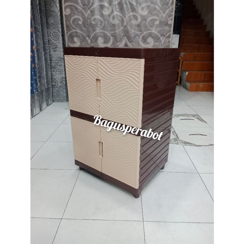 Lemari Plastik 2 Susun Bongkar Pasang Praktis