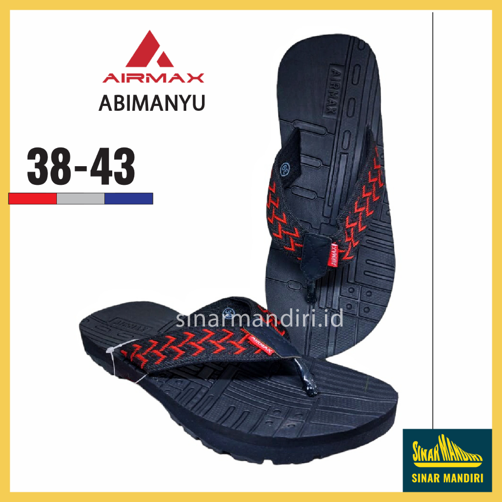 Sandal Jepit Pria Airmax Explore Abimanyu 38-43 Kuat Tangguh Awet Merah