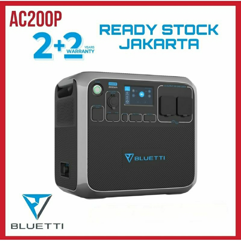 Bluetti AC200P 2000W 2000Wh Portable Power Station Baterai Solar Panel