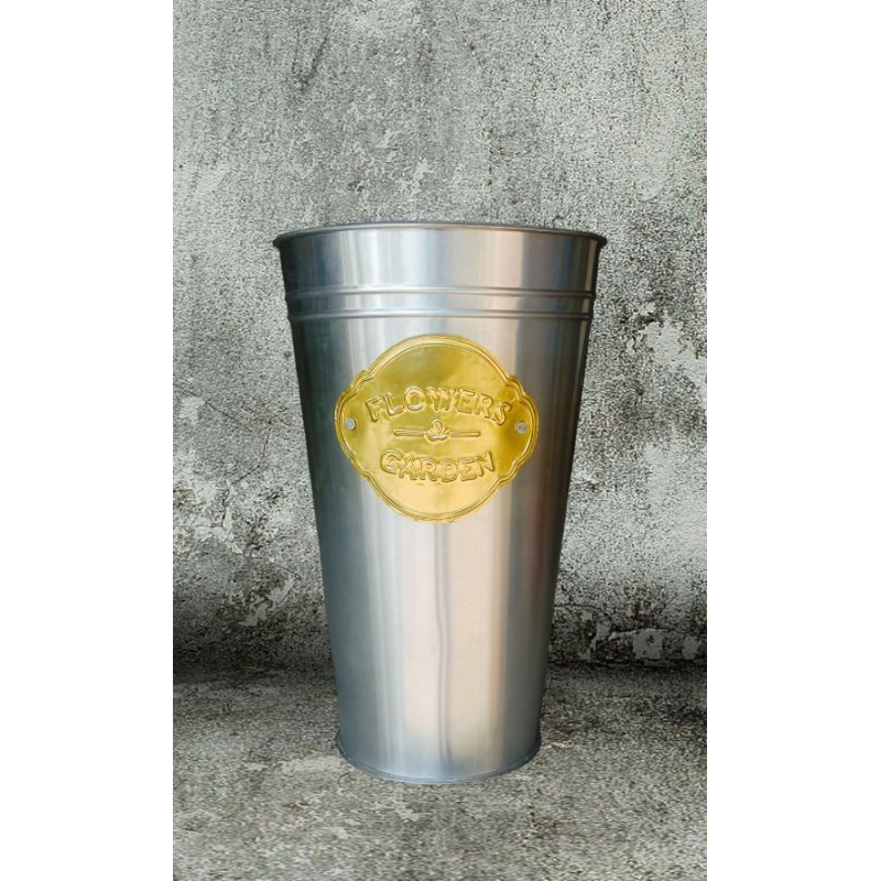 VAS BUNGA T30 | POLOS ALUMINIUM SILVER | EMBOS FLOWERS & GARDEN