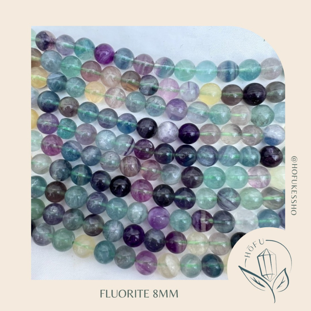 Batu Alam Fluorite Natural Crystal Long String