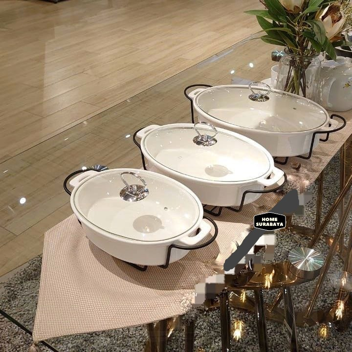 casserole warmer/penghangat makanan keramik/wadah makanan/ wadah saji/ mangkuk sayur/warmer murah