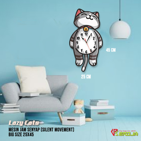 Jam Dinding KUCING Besar 3D Jumbo Untuk Dekorasi Rumah Jam Dinding Kucing Jumbo Original