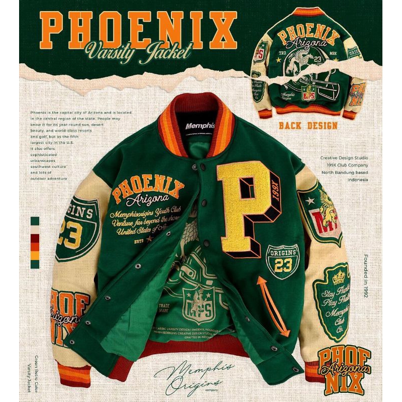 MEMPHISORIGINS VARSITY PHOENIX /EDINBURGH/HOCKEY - VARSITY JACKET LIMITED EDITION