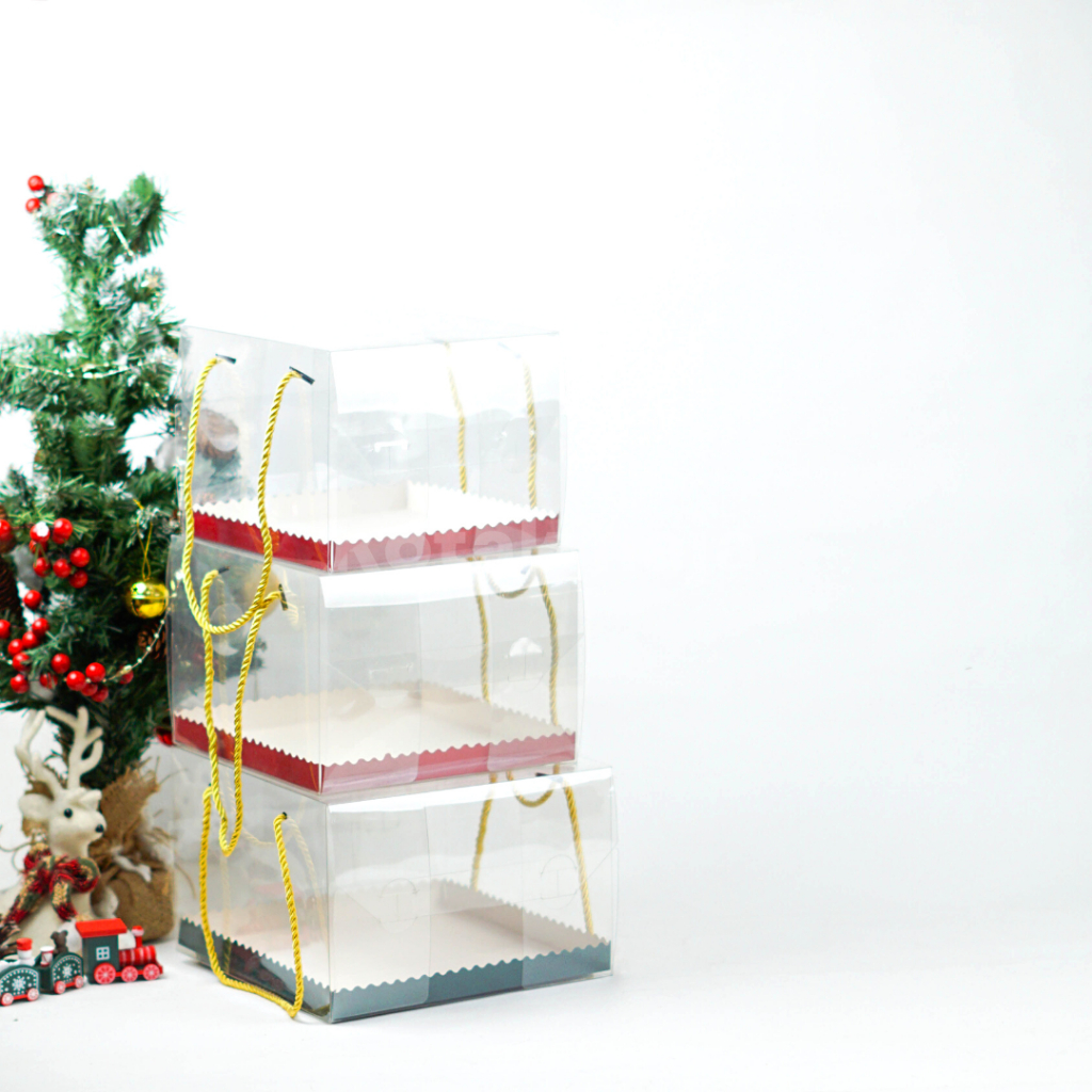 

Box Mika Transparan / Box Mika / Box Mika Handle / Box Tali / Box Makanan / Box Hampers / Box Tart / HDI06-HDI15