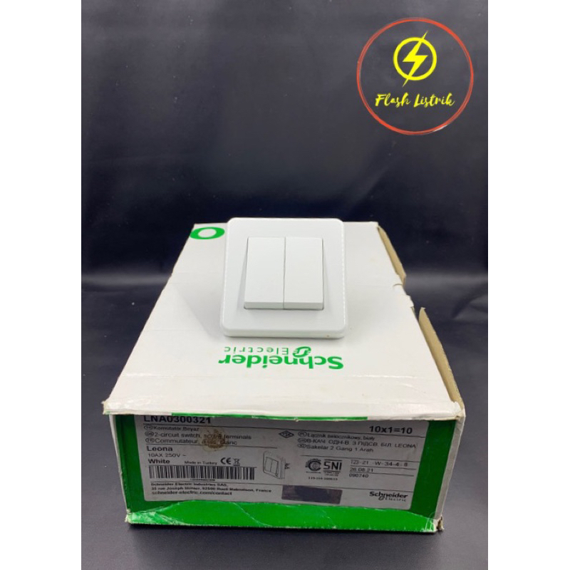 [Schneider] Saklar Seri Leona 2 Gang Saklar Double Switch Schneider Leona