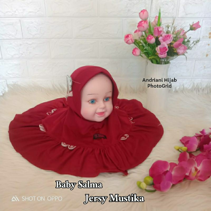 JILBAB ANAK BAYI PET REMPEL SALMA | HIJAB BAYI ORI MUSTIKA