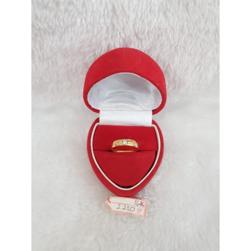 CP3463F339F Cincin kawin model murni permata emas kuning asli berat 2.250 no.17 d.1,7 kadar 16k 70%