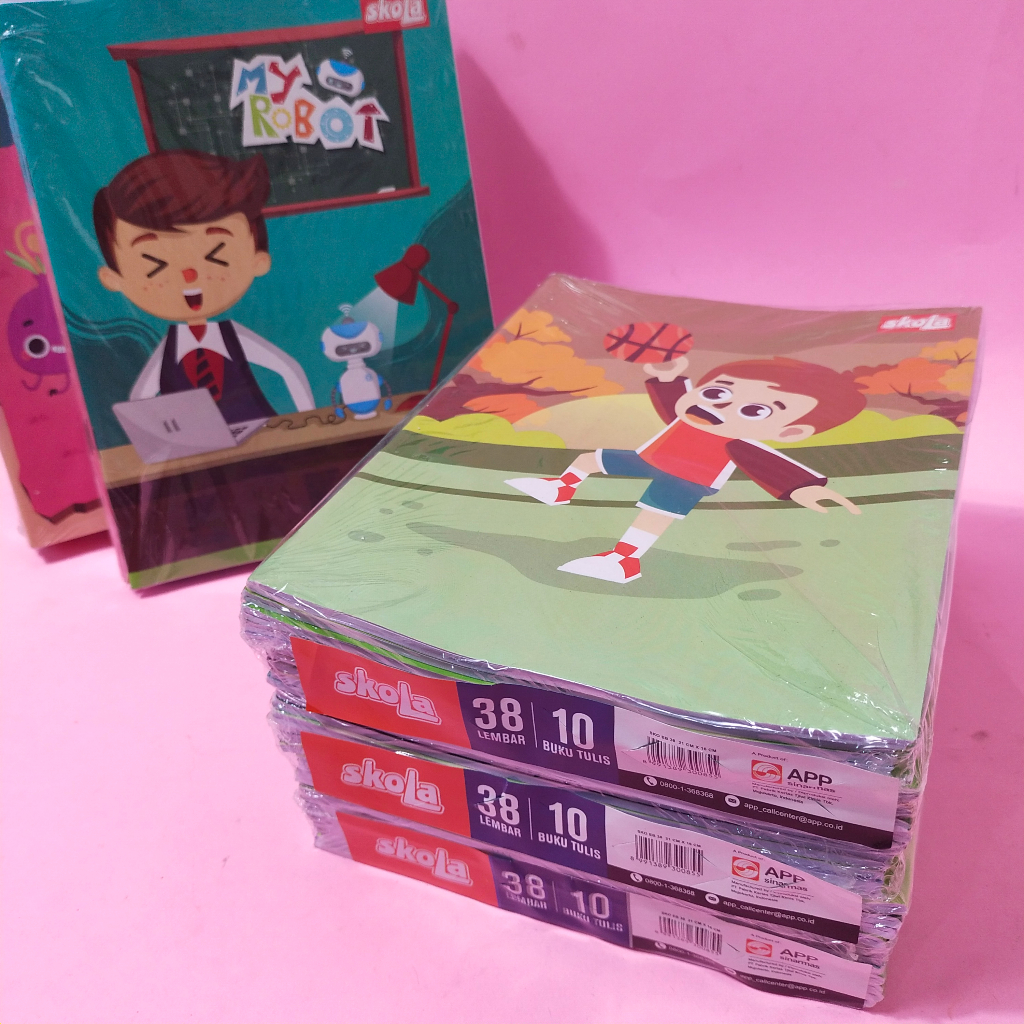 

1 Pack Buku Tulis Skola 38 dan 58 Lembar Isi 10pcs Buku