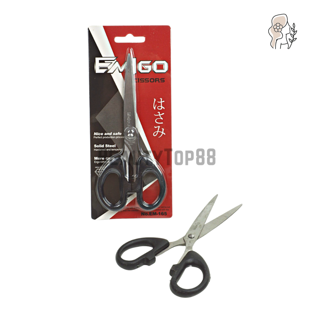 

Gunting Emigo EM-165 Tanggung 6" Inch Hitam / Medium Stainless Steel Scissors [PER PCS]