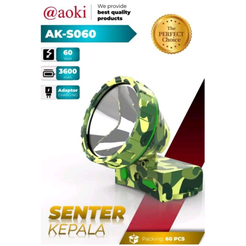 Senter Kepala / Senter Camping LED 60 Watt Aoki