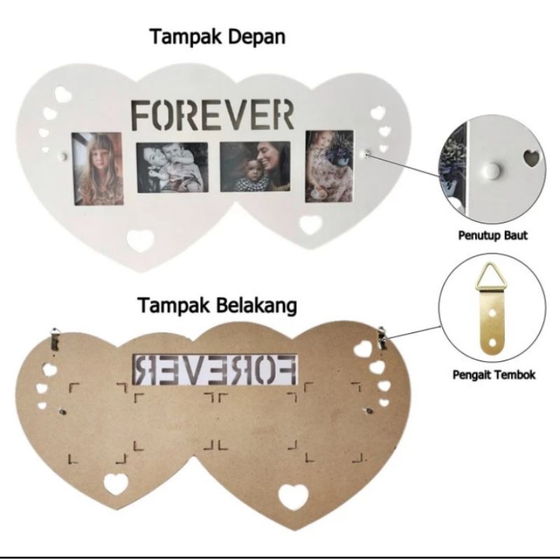 BINGKAI FOTO FRAME FOTO BINGKAI FOTO DINDING RAK DINDING FANCY FRAME FOTO MOTIF FOREVER LOVE D1038