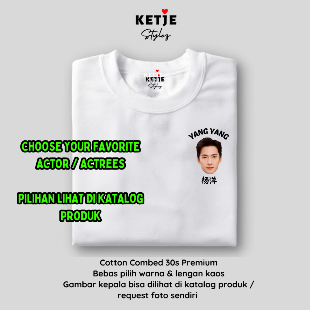 Kaos Baju Kepala Icon Artis Korea China Chinese Thailand Indonesia Barat Spanyol / Kaos Viral Hits B