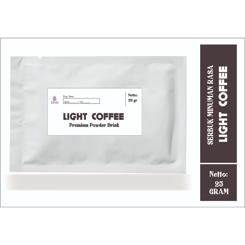 

Bubuk Minuman Rasa LIGHT COFFEE Drink Powder Kemasan Sachet 25 Gram (Minimal Order 10 Sachet)