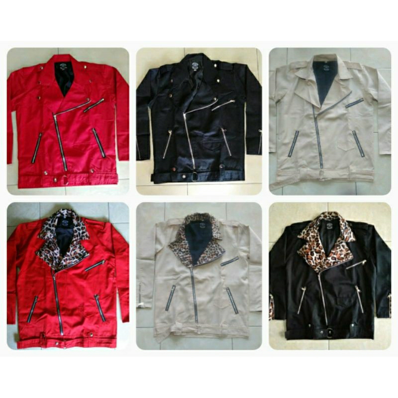 JAKET & ROMPI RAMONES HITAM & MERAH / WERPACK /JAKET DOUBLE KERAH / JAKET PUNK