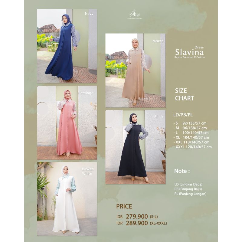 terbaru | SLAVINA DRESS ORI | gamis cantik