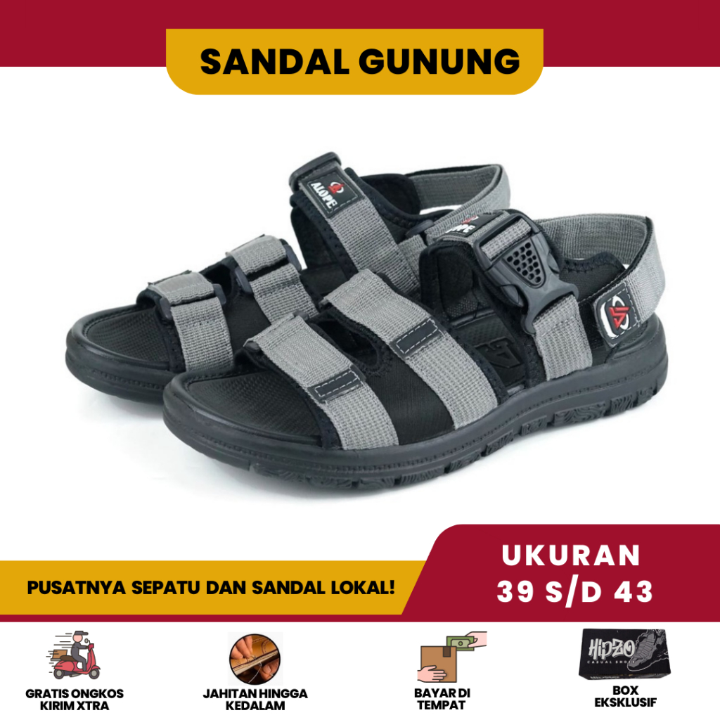 Palapa Sandal Sendal Gunung Hiking Outdor Alope Yeager Cewek Korea Slop Empuk Selop Pria Cowok Cowo 