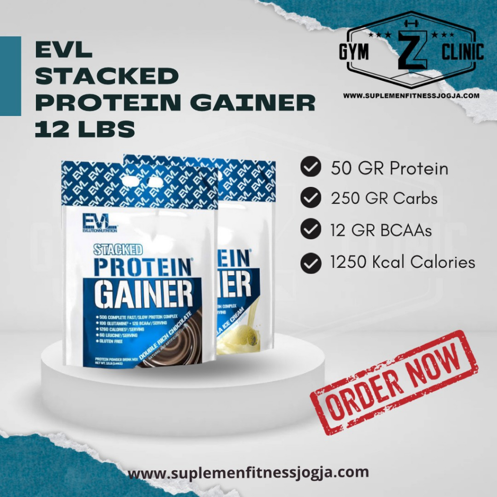 EVL Evlution Nutrition Stacked Protein Gainer 12 Lbs evl gainer BPOM