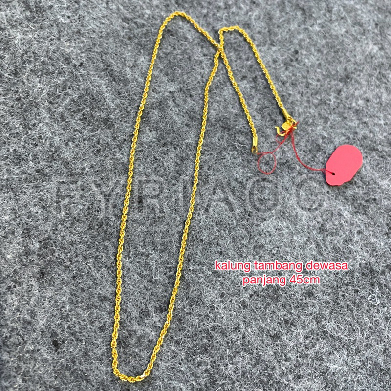 Kalung Tambang Yaxiya 45cm dan 50cm - Warna 24K