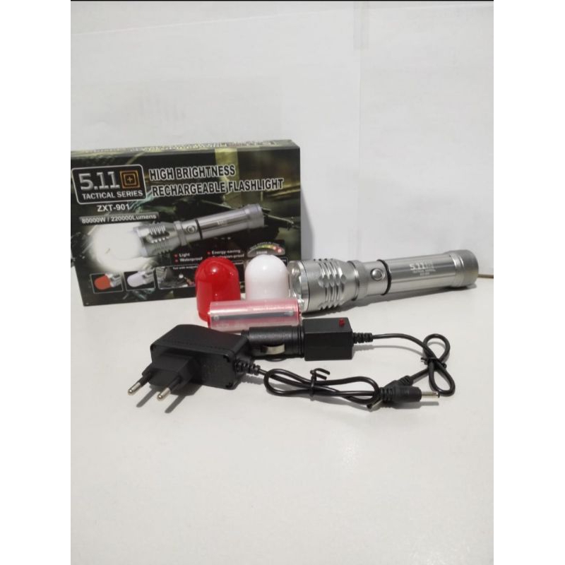TERBARU Senter Cree 5.11 Tactical series with zoom 80.000w / 220.000 lumens Magnet tipe ZXT-901