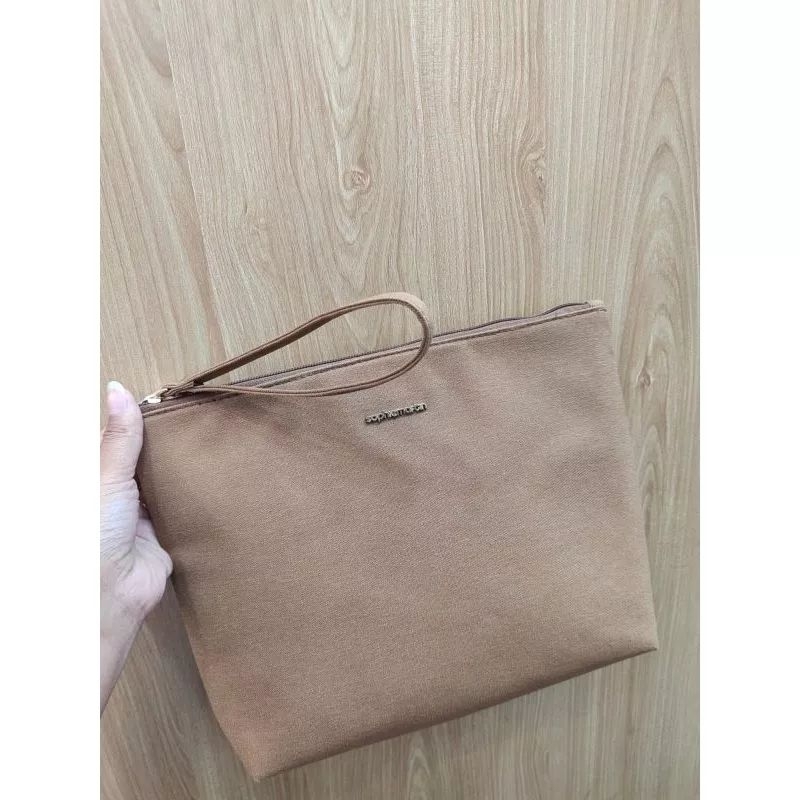 POUCH CROLLIE BROWN SOPHIE MARTIN PARIS DOMPET CLUTCH WANITA