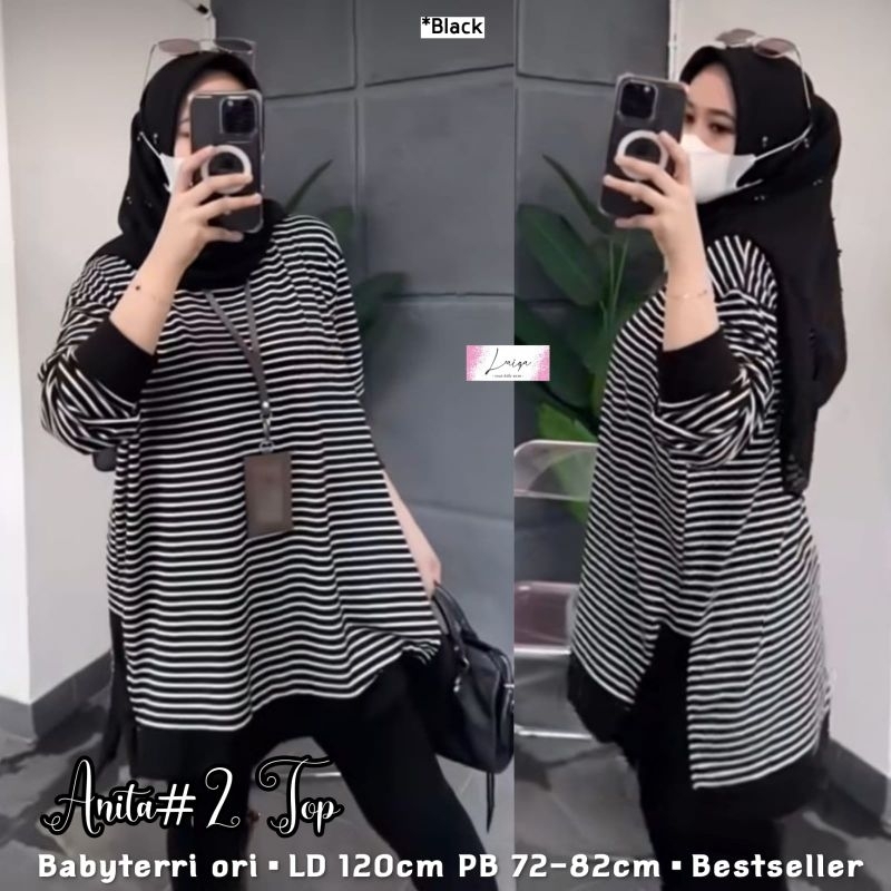 gloomy kaos stripe import ori mpmf kaos garis garis wanita kaos lengan panjang oversize tunik kaos j