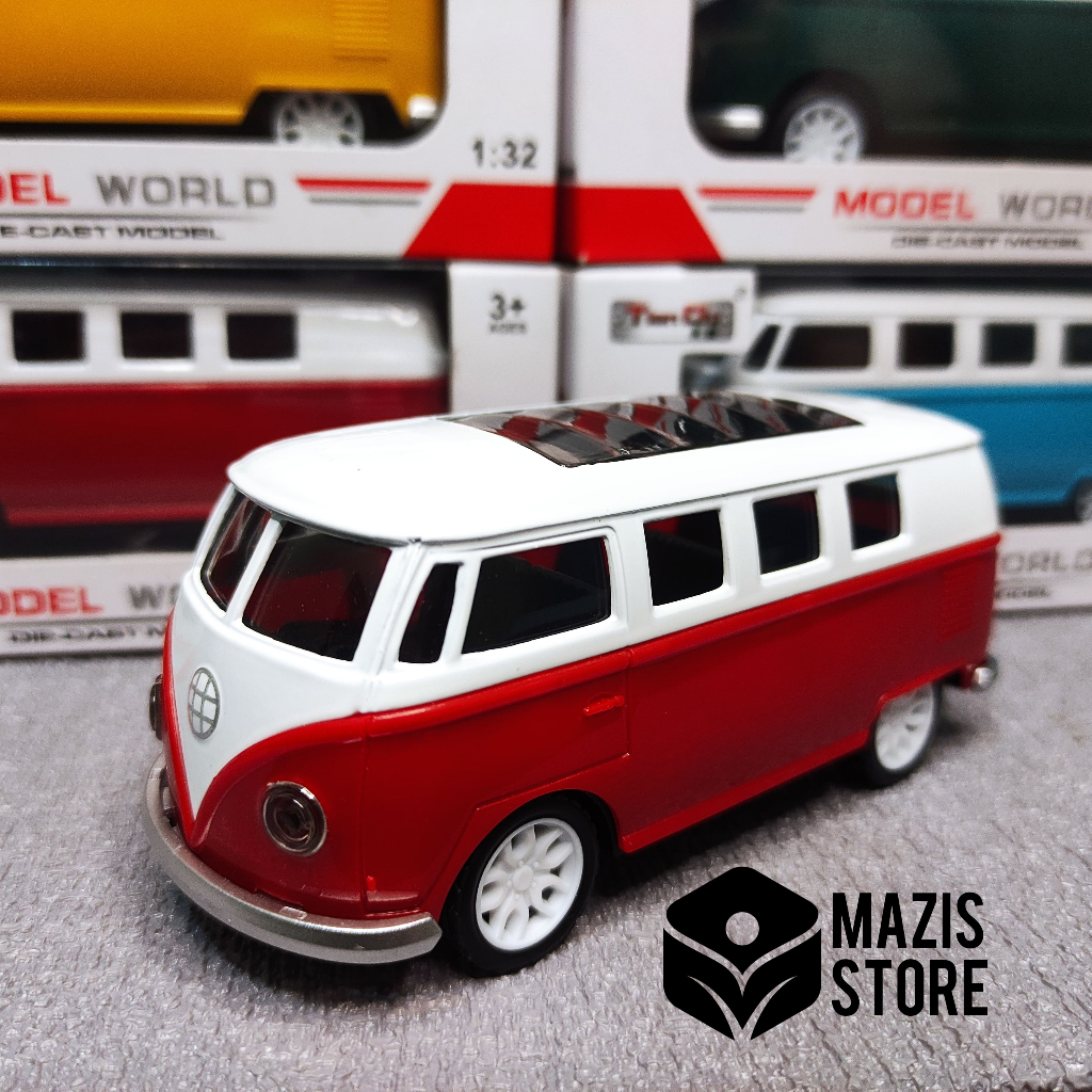 DIECAST VW COMBI MERAH 1:32 PROMO MINIATUR VOLKSWAGEN BUS MAINAN ANAK MURAH