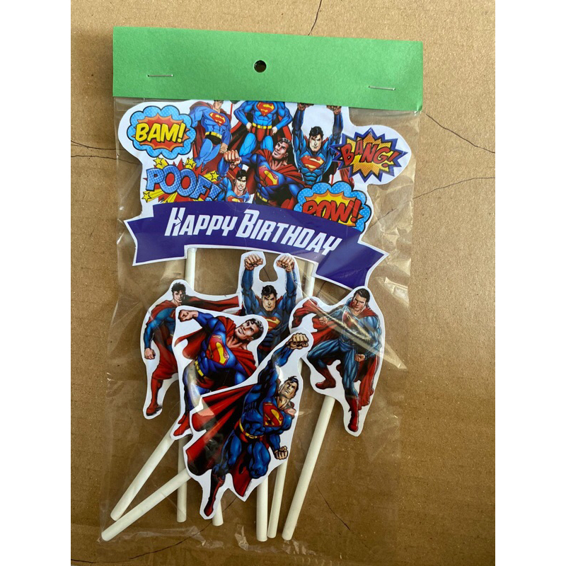hiasan kue ulang tahun topper happy birthday topper dinosaurus topper cars topper spiderman