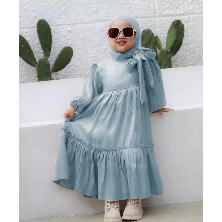 Arsyila Kids Syari Shimer Fre Hijab Gamis Anak Terlaris Gamis Anak Shimer Termurah Dress Pesta Anak