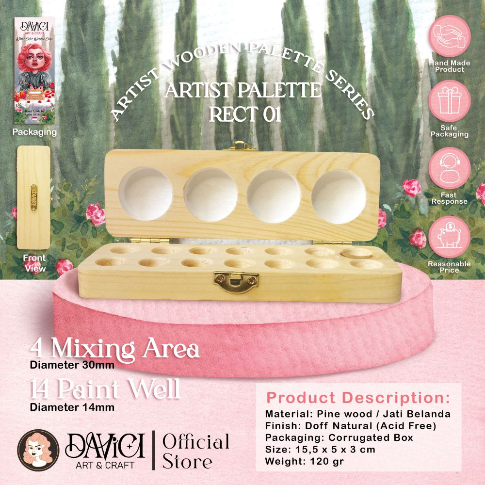 

DAVICI ART & CRAFT Artist Wooden Palette / Palet Cat Lukis Kayu