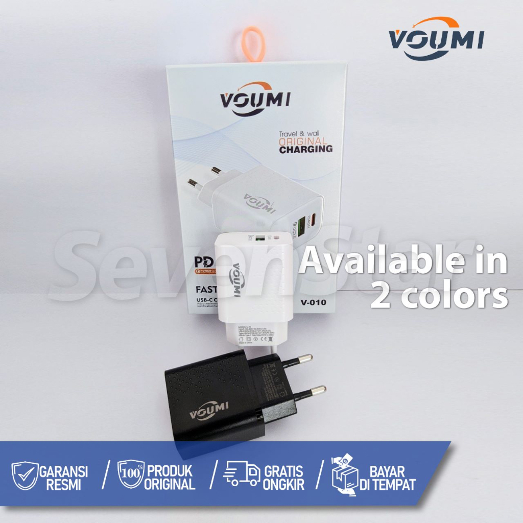 Charger Voumi Fast &amp; Safe 40W Power Quick Charger 3.0 Voumi V-010 Original Charging Voumi