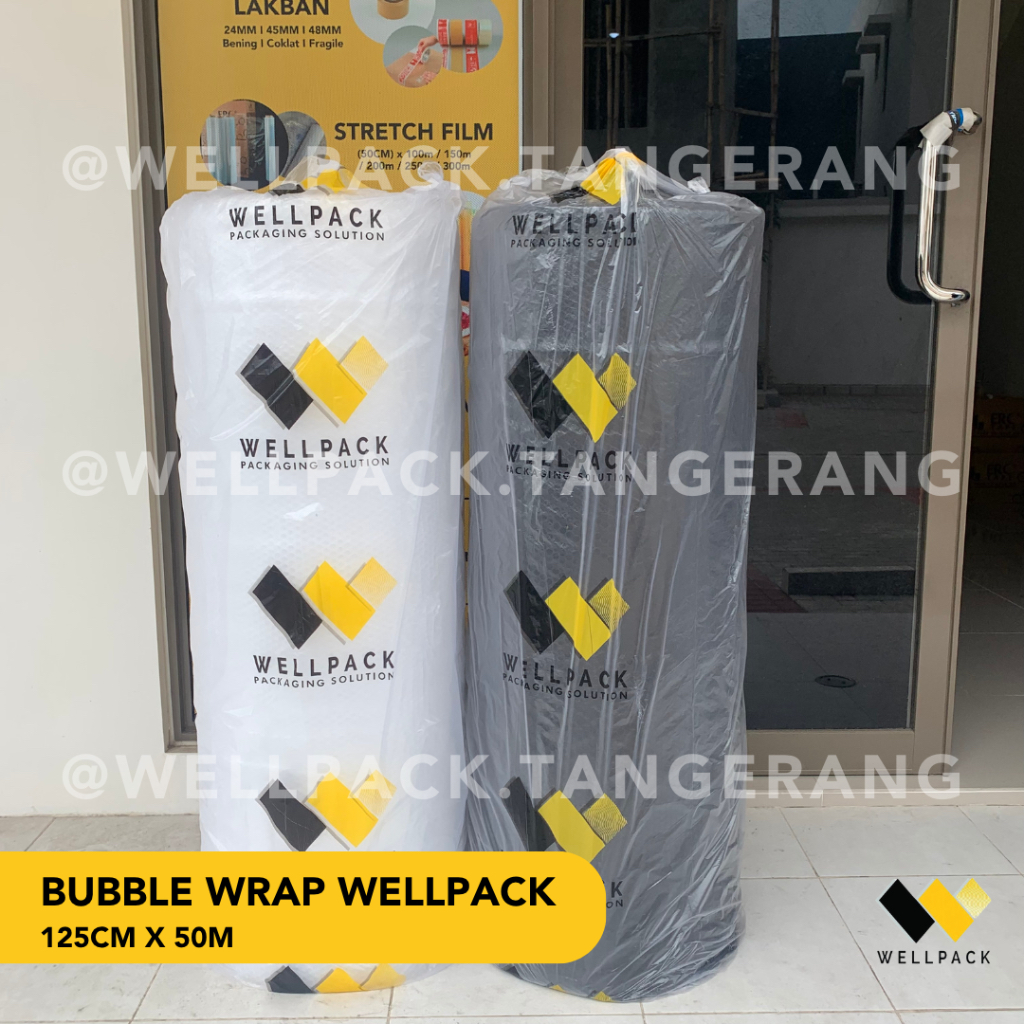 

Bubble Wrap Roll Wellpack 125 cm x 50 m - Hitam & Bening - 3KG / 2,7KG / 2,4KG - Kualitas tebal , Harga Grosir - Jakarta Tangerang (125 x 50m) - GOSEND / GRAB Instant