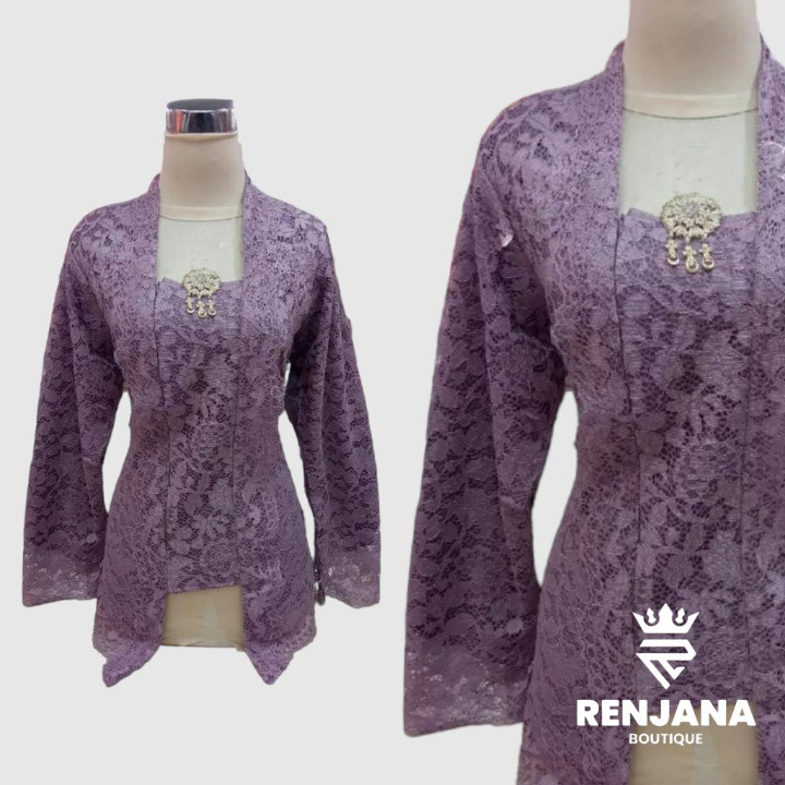Atasan kebaya brukat modern - Ungu