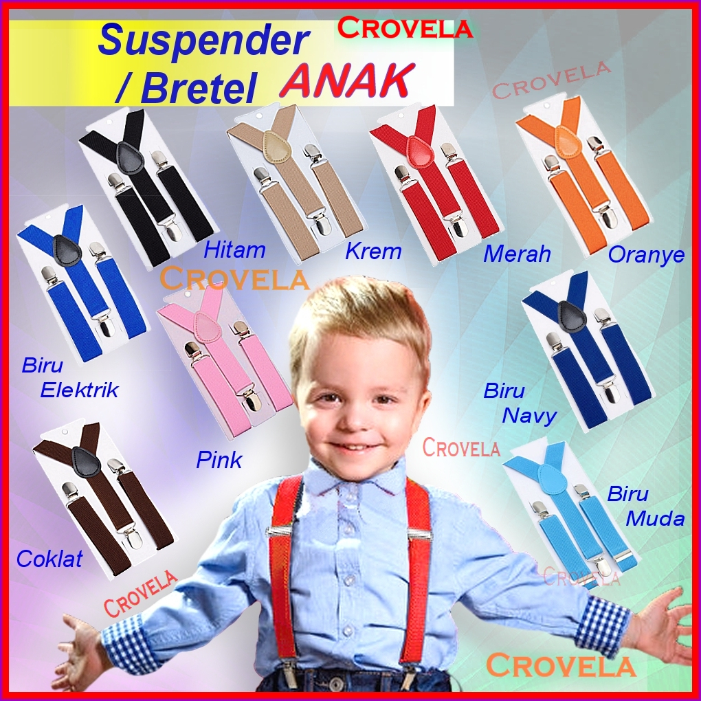 Suspender ANAK Bretel Balita Kecil Anak2 TK PG Playgroup Cowok Laki Cewek Pesta Dasi Kupu Bayi Lucu 