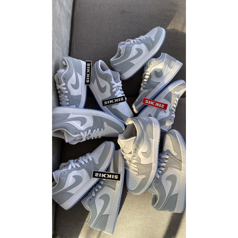 JORDAN 1 LOW WHITE WOLF GREY
