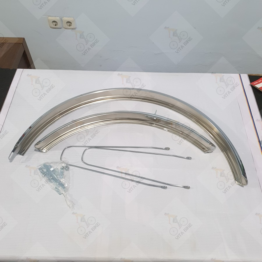 SPAKBOR SLEBOR FENDER SEPEDA MTB FEDERAL 26 26" TOURING ALI KROM CROME