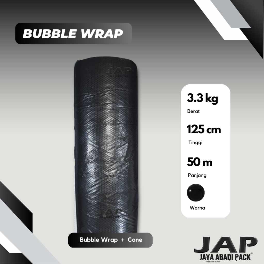 

Bubble Wrap Hitam 3.3 Kg 125cm x50m (3.3 kg Grade A TERTEBAL )