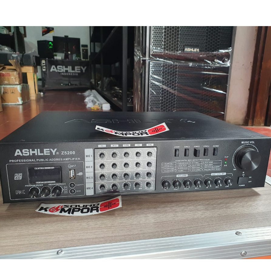 NEW PUBLIC ADDRESS AMPLIFIER ASHLEY Z5200 4 CHANNEL ASHLEY Z5200