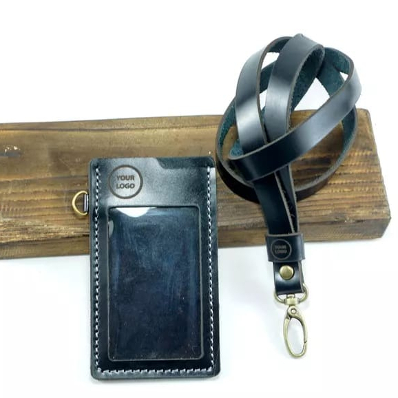 

Name Tag Custom Id Card Holder Kulit Custom Nama Dan Logo