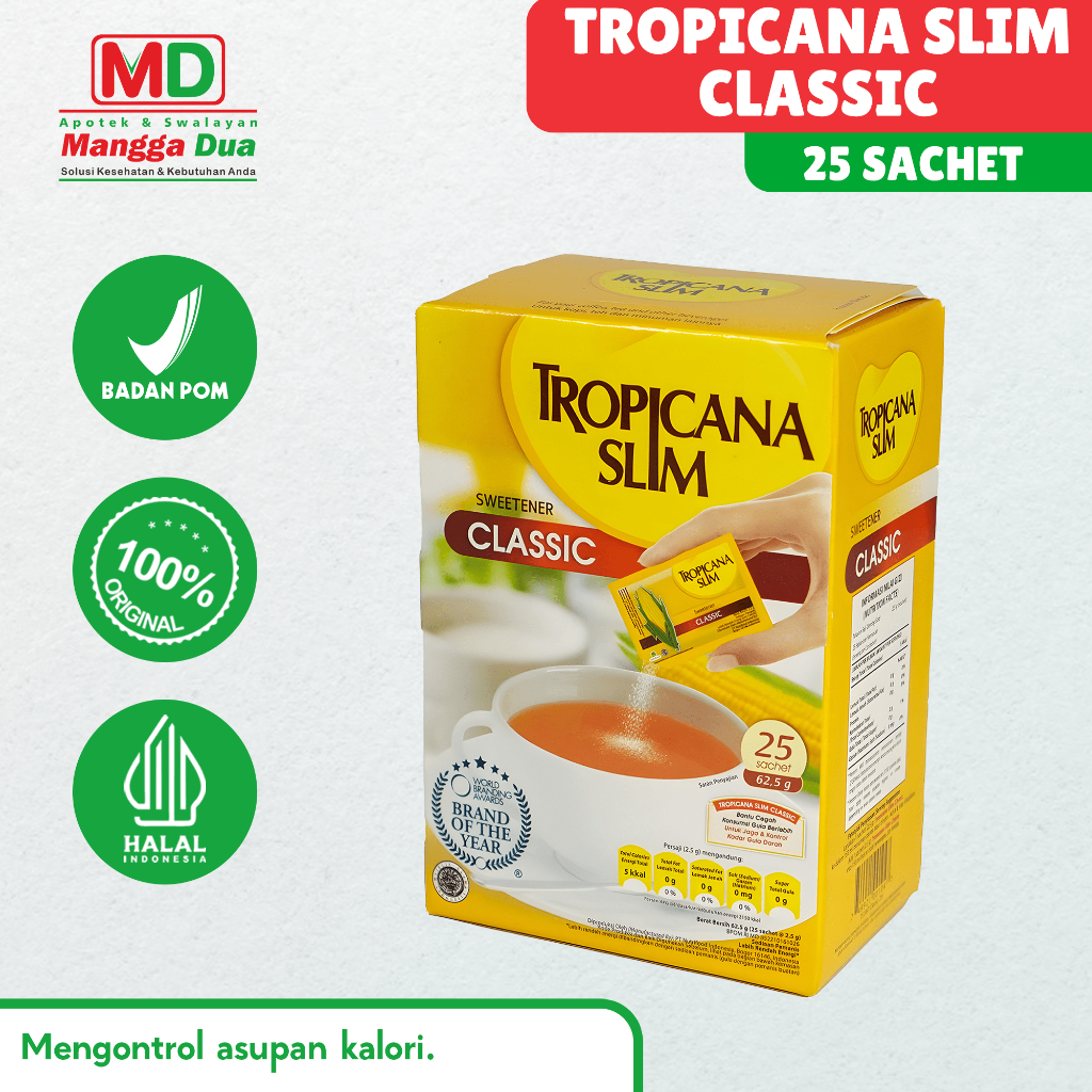 

Tropicana Slim Sweetener Classic 25 Sachet