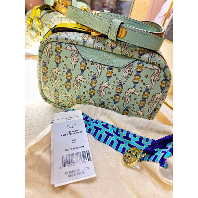 Tory Burch Perry Seahorse Mini Bags Sage Green / TB Kuda Laut