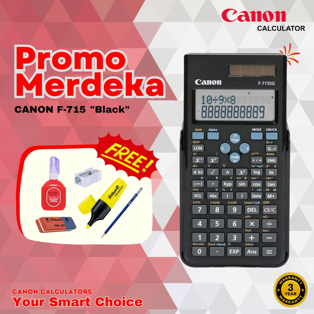 

CANON CALCULATOR F-715SG-BK HB (BLACK) PROMO KEMERDEKAAN